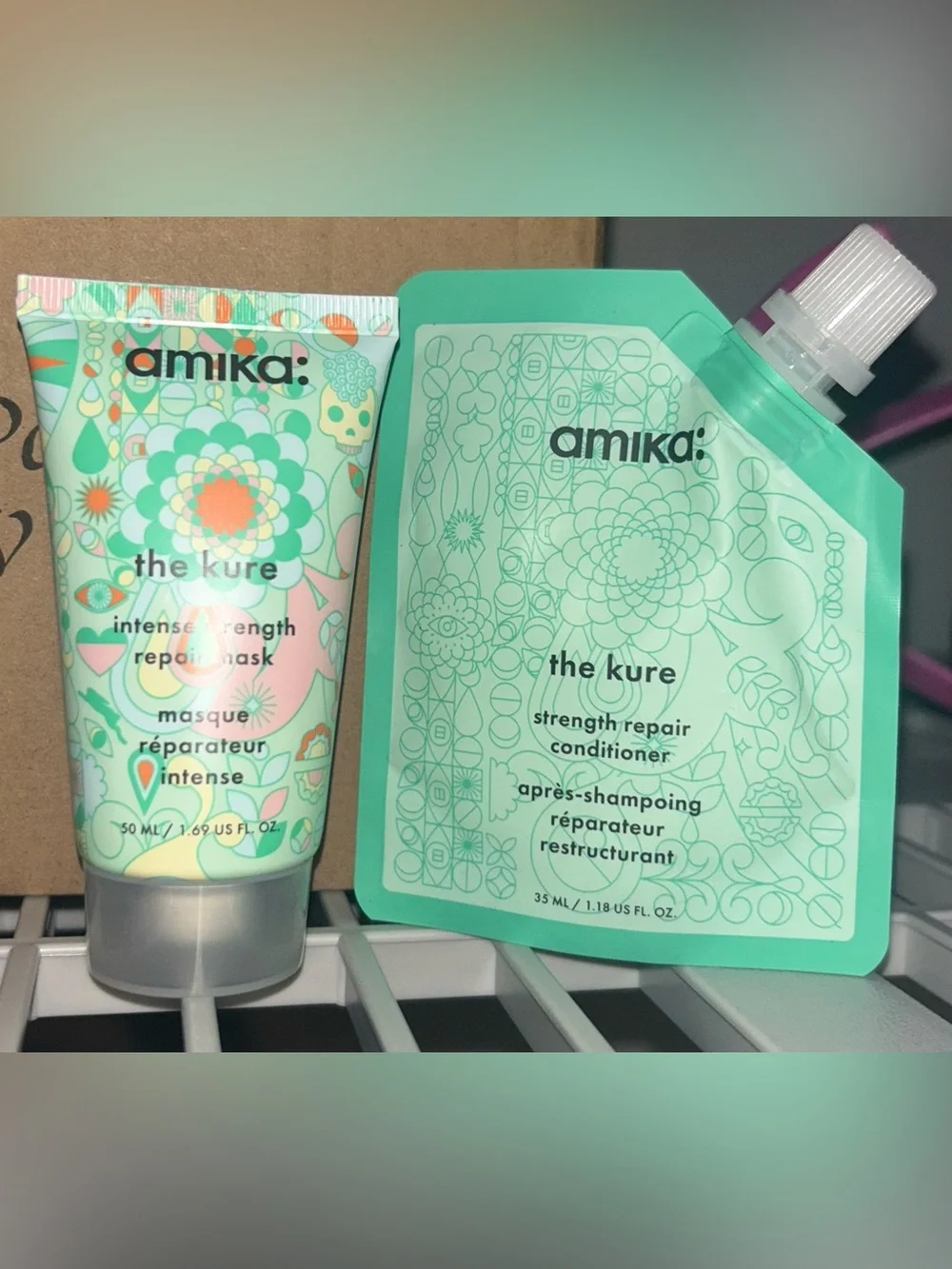 Amika Strength Repair Hair Mask & Hair Conditioner Set. NEW.